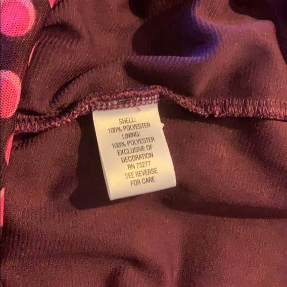 Elle xs purple pink polkadots long sleeve blouse - Picture 8 of 8